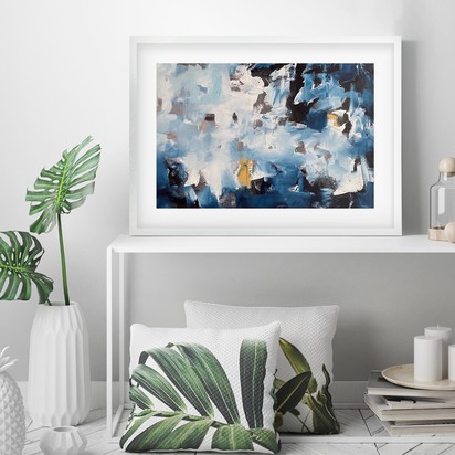 Abstract 492 Framed Art 63 x 93 cm Black Frame