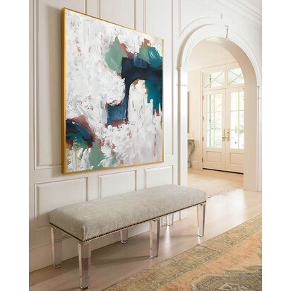 Into The Unknown Framed Canvas 103 x 103 cm White