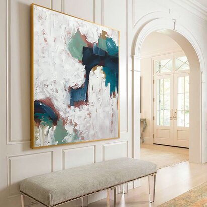 Into The Unknown Framed Canvas 103 x 103 cm Black
