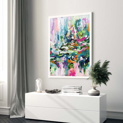 Abstract 151 Framed Art 73 x 103 cm Black Frame