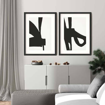 Modern Monochrome - Print Set Of 2 33 x 43 cm Black Frame