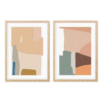 Modern Shapes - Print Set Of 2 43 x 53 cm White Frame