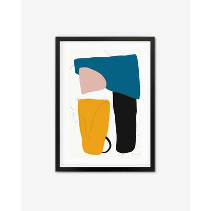 Mid Century Modern Framed Art 43 x 53 cm Black Frame