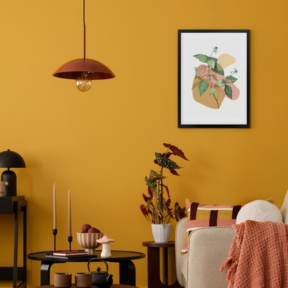 Botanical Vintage Terracotta Framed Art 43 x 53 cm Oak Frame