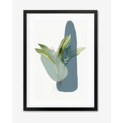 Modern Botanical Abstract Framed Art 33 x 43 cm Oak Frame