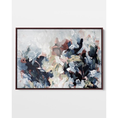 Abstract 449 Framed Canvas 73 x 103 cm Black