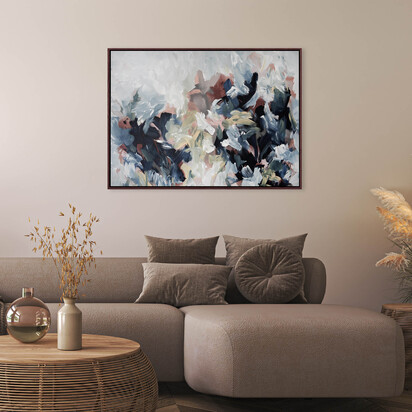 Abstract 449 Framed Canvas 73 x 103 cm Black
