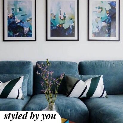 Abstract Landscape - Print Set Of 3 43 x 53 cm Black Frame