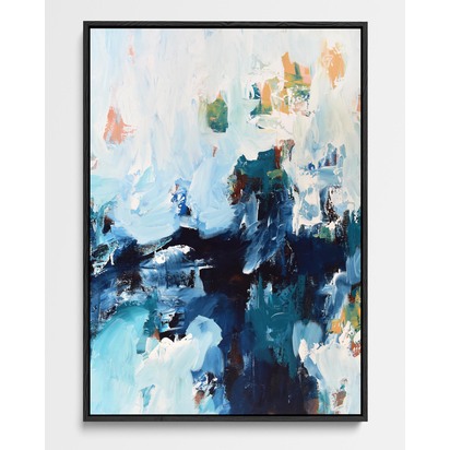 Abstract 384 Framed Canvas 53 x 73 cm Black
