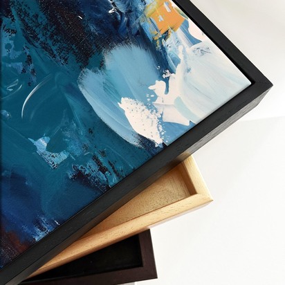 Abstract 384 Framed Canvas 53 x 73 cm Black