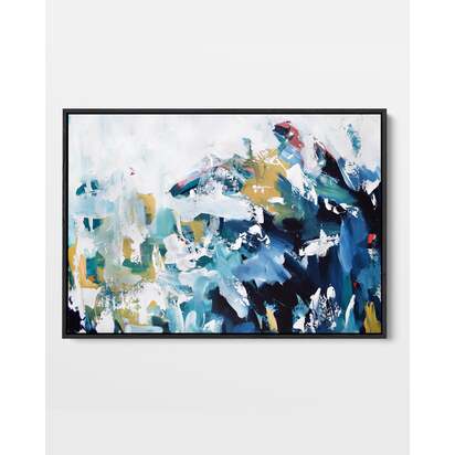Abstract 204 Framed Canvas 120 x 80 cm Black