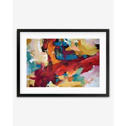 Abstract 416 Framed Art 73 x 103 cm Oak Frame