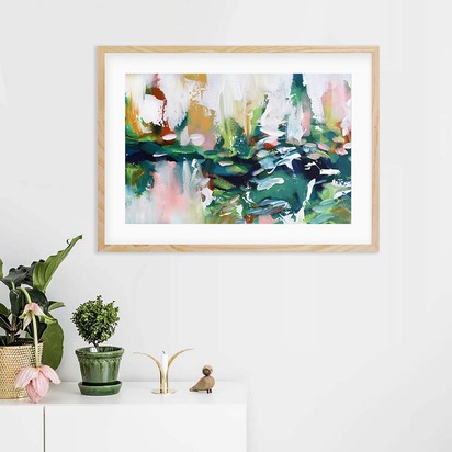 Abstract 231 Framed Art 53 x 73 cm Oak Frame