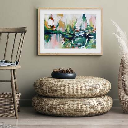 Abstract 231 Framed Art 53 x 73 cm Oak Frame