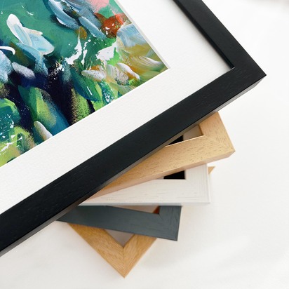 Abstract 229 Framed Art 63 x 93 cm Oak Frame