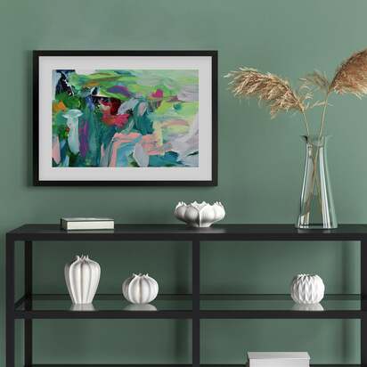 Abstract 143 Framed Art 53 x 73 cm Black Frame