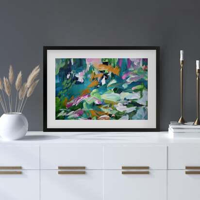 Abstract 142 Framed Art 33 x 43 cm Oak Frame