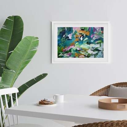 Abstract 142 Framed Art 33 x 43 cm Oak Frame