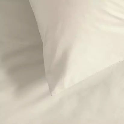 John Lewis Crisp & Fresh Egyptian Cotton Percale 200 Thread Count Deep Fitted Sheet Cream | W180.00cm * D200.00cm