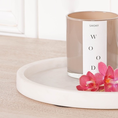 Round 25cm Natural White Marble Tray