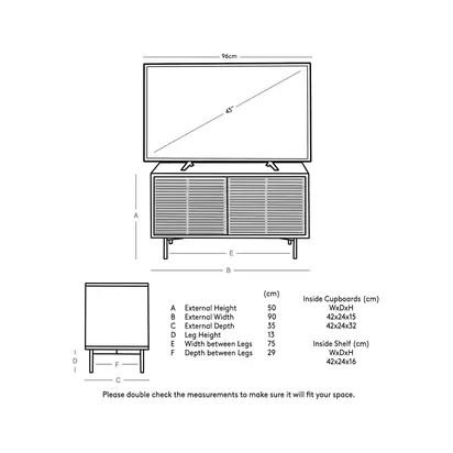 Swoon Weaving Petite Media Unit, Natural Natural | H50cm x W90cm x D35cm