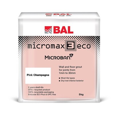VICTORIAN PLUMBING - BAL Micromax3 ECO Wall and Floor Tile Grout - 5kg Pink Champagne - £34.95