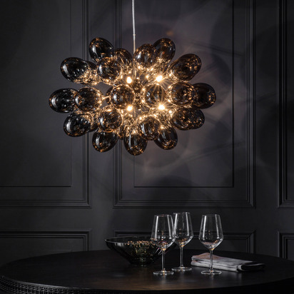 Molesey 8 Pendant Light Black Chrome