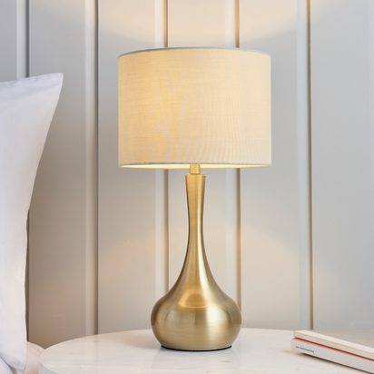 Piccadilly Table Lamp Brass & Taupe