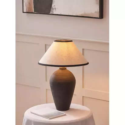 John Lewis The Potter's Wheel Tall Ceramic Table Lamp Black | H50.50 x W35.50 x D35.50cm