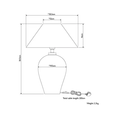 John Lewis The Potter's Wheel Tall Ceramic Table Lamp Black | H50.50 x W35.50 x D35.50cm