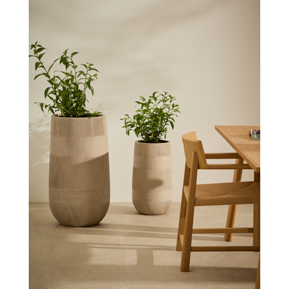Tival beige cement-effect planter Ã˜ 45 cm / Ã˜ 32 cm