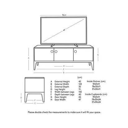 Swoon Nyhavn Media Unit, Light Brown Light Brown | H45cm x W120cm x D35cm