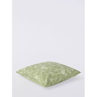 John Lewis Tropical Palms Indoor/Outdoor Cushion, Pistachio Pistachio | 50 x 50cm