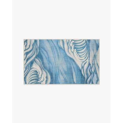Waves Soft Blue Outdoor Rug by Gracie - 90 x 150 cm - Rug + Pad System