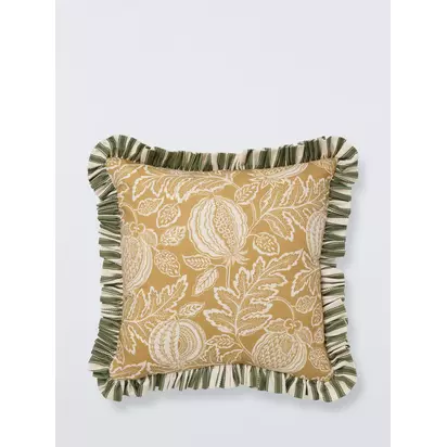 John Lewis x Sanderson Cantaloupe Frilled Cushion Hay | 50 x 50cm