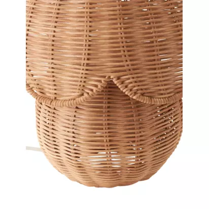 John Lewis Tisse Woven Rattan Table Lamp, Natural Rattan | H31 x W30 x D30cm