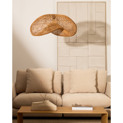 Isora rattan ceiling lamp shade with natural finish 80 x 35cm