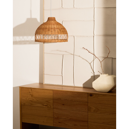 Loura rattan ceiling lamp shade with natural finish Ã˜40cm