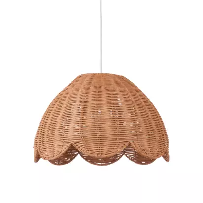John Lewis Tisse Scallop Rattan Pendant Ceiling Shade, Natural Rattan | H22 x W35 x D35cm