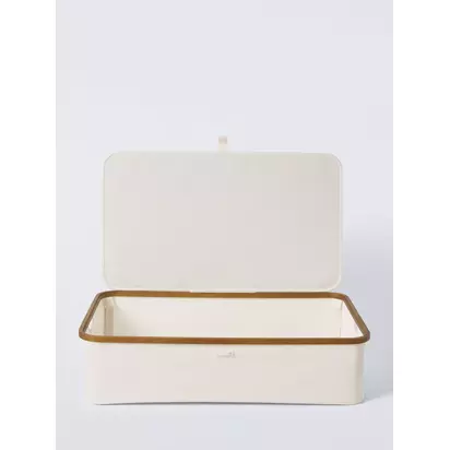 John Lewis Bamboo Rim Lidded Underbed Storage Basket, H19 x W76 x D45cm Natural | H3.50 x W76 x D45cm