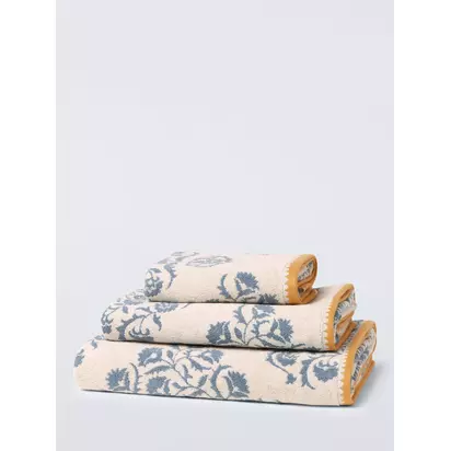 John Lewis x Sanderson Ottoman Towels Dove Blue | H90 x W50 x D1cm