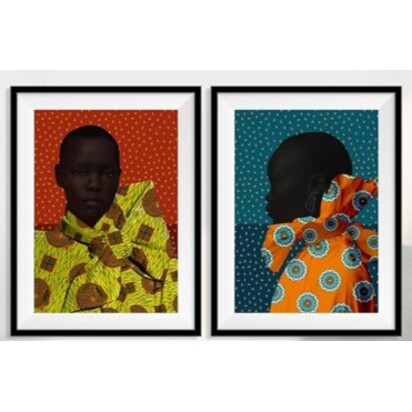 ETSY - Black woman collage in orange, green, blue. Set of 2 - Size A3 - £64.40