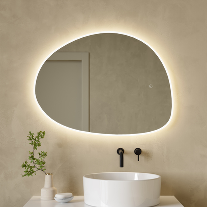 Organics LED Illuminated Mirror with Demister Pad & Colour Change Lights - 600 x 800mm