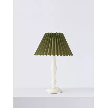 John Lewis Pleated Tapered Cotton Lampshade, Avocado Avocado | 18cm x 30cm x 30cm