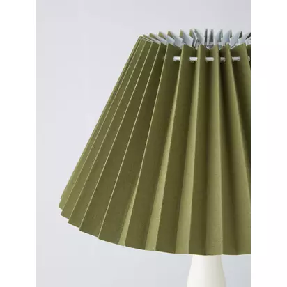 John Lewis Pleated Tapered Cotton Lampshade, Avocado Avocado | 18cm x 30cm x 30cm