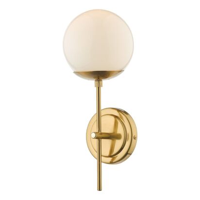 Bombazine Opal Glass and Brass Wall Light