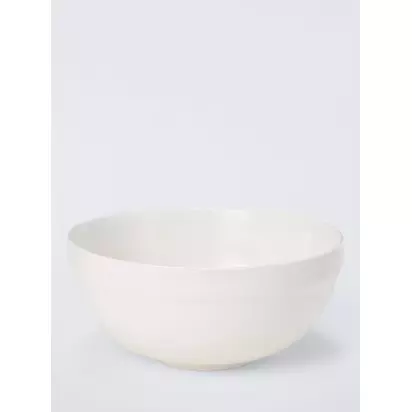 John Lewis Fine China Mixing Bowl, 4.85L, White White | H 13.70 x Dia. 30cm