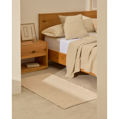 Runner rug Mascarell white cotton and polyester 70 x 140 cm