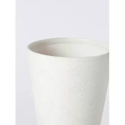 John Lewis Totum Ceramic Vase, H28cm, White White | 28 x 15 x 15 cm