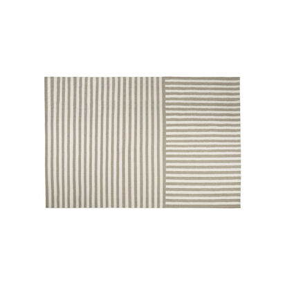 Loaf 170cm x 240cm Double Stripey Wool Rug in Taupe Wool
